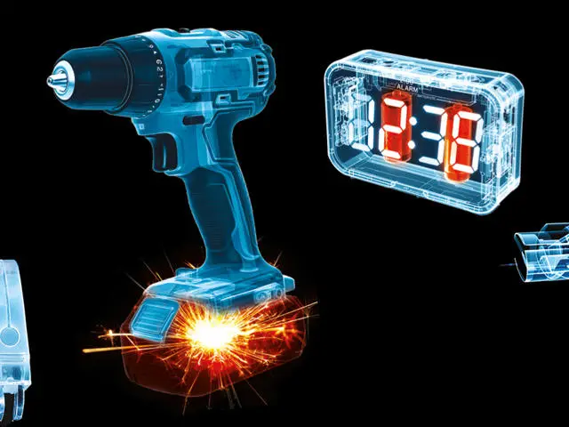 Xray images showing batteries in electrical items