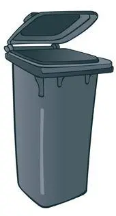 Black wheelie bin