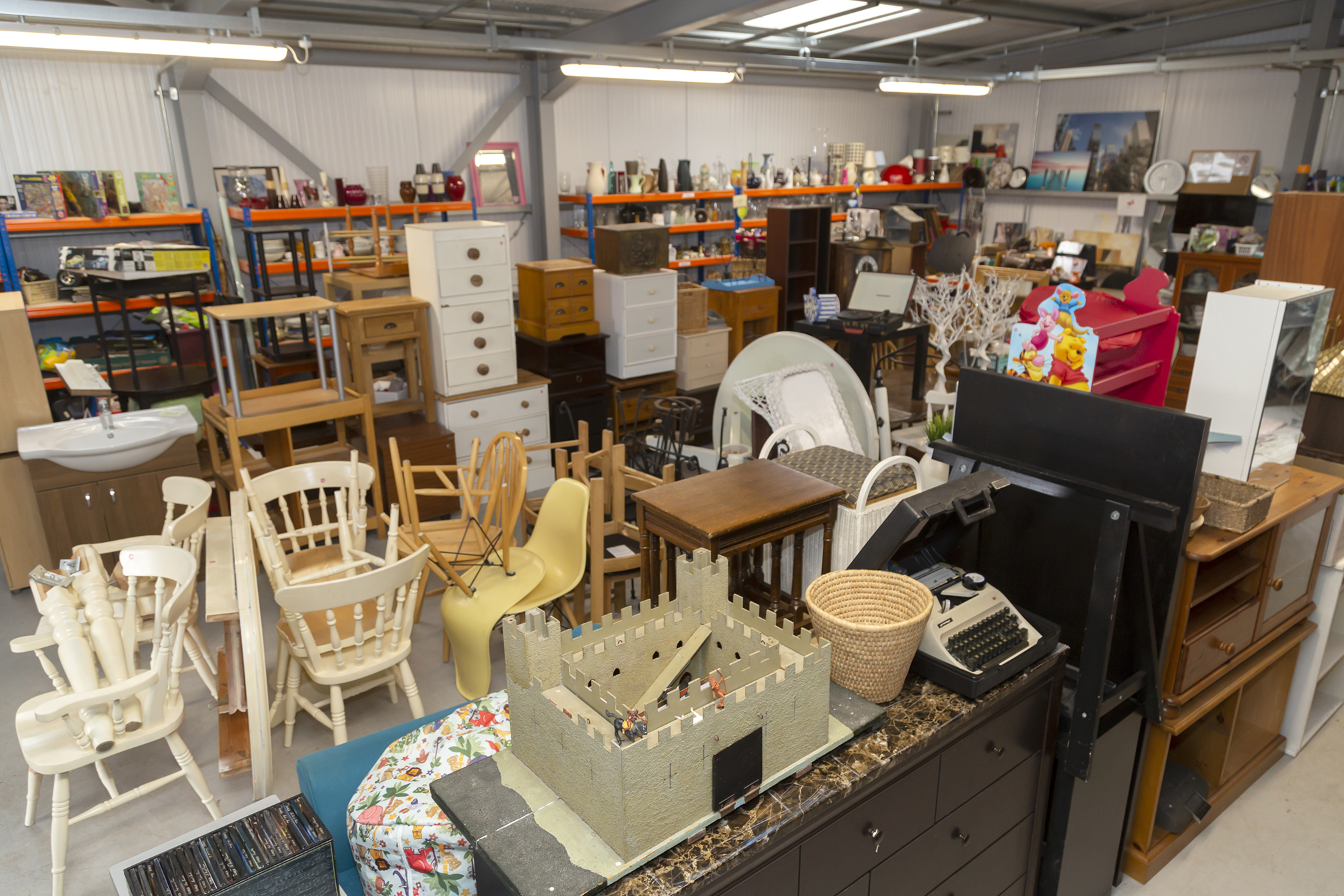 Inside Bury re-use shop. 