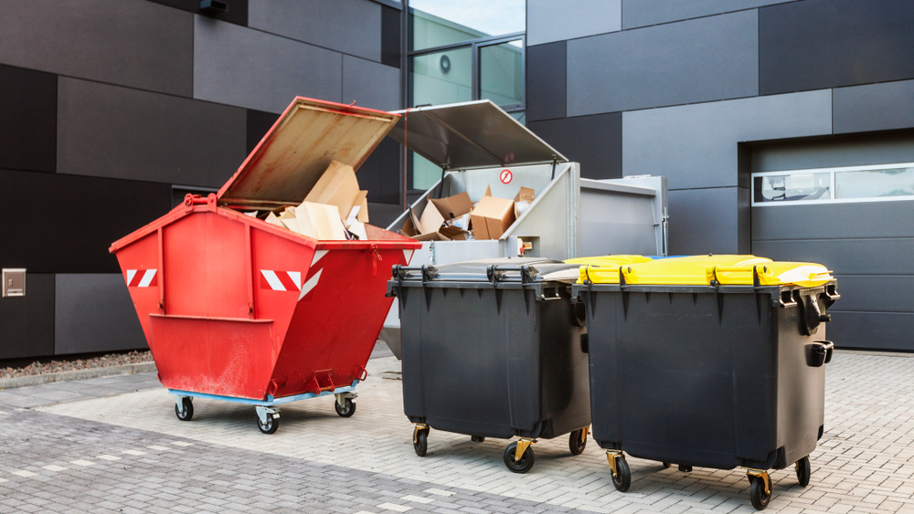 Business waste skips and bins. 