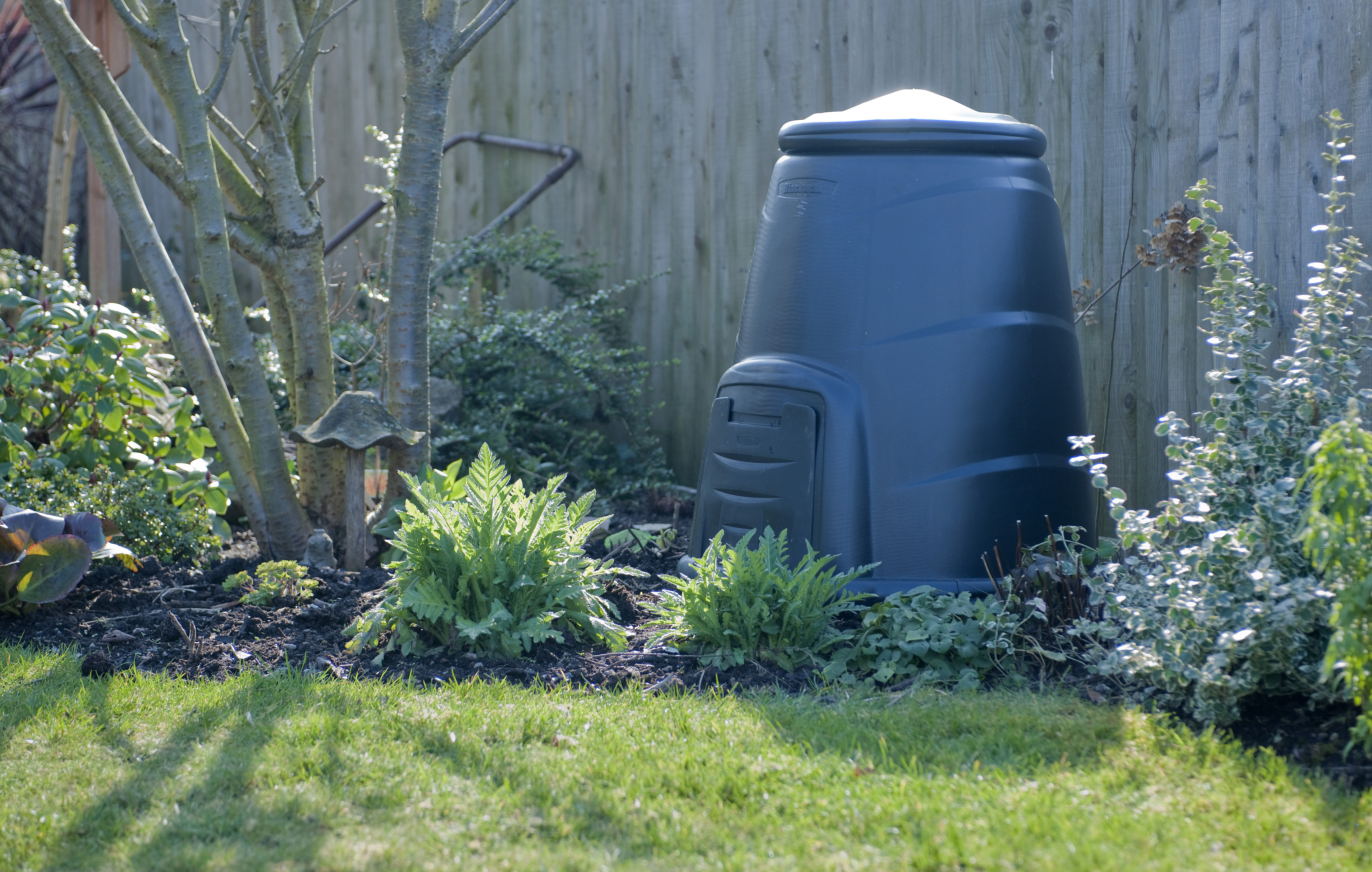 Compost bin in the garden. 
