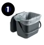 Food waste caddy with liner in and number 1 in corner