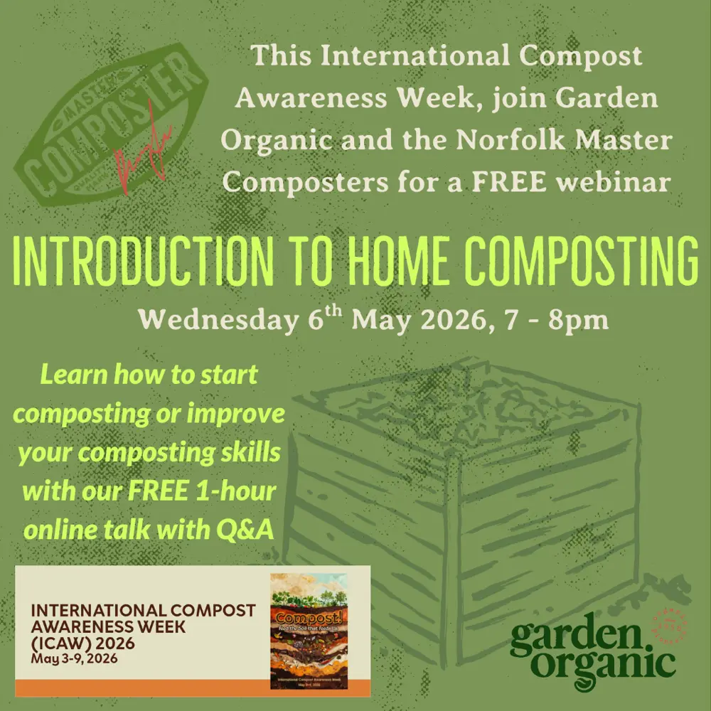 Picture advertising a home composting webinar