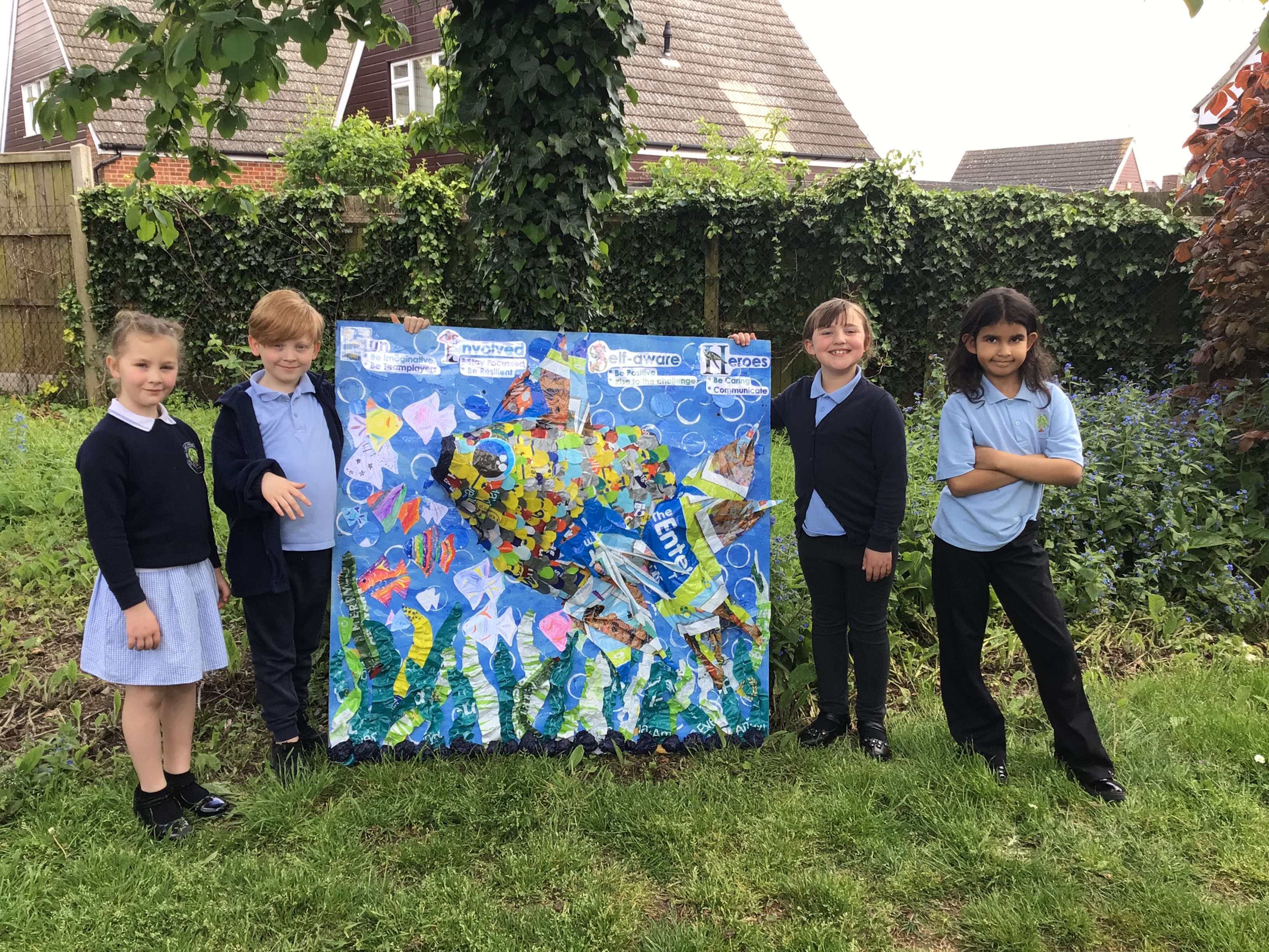 Pupils with finished artwork 