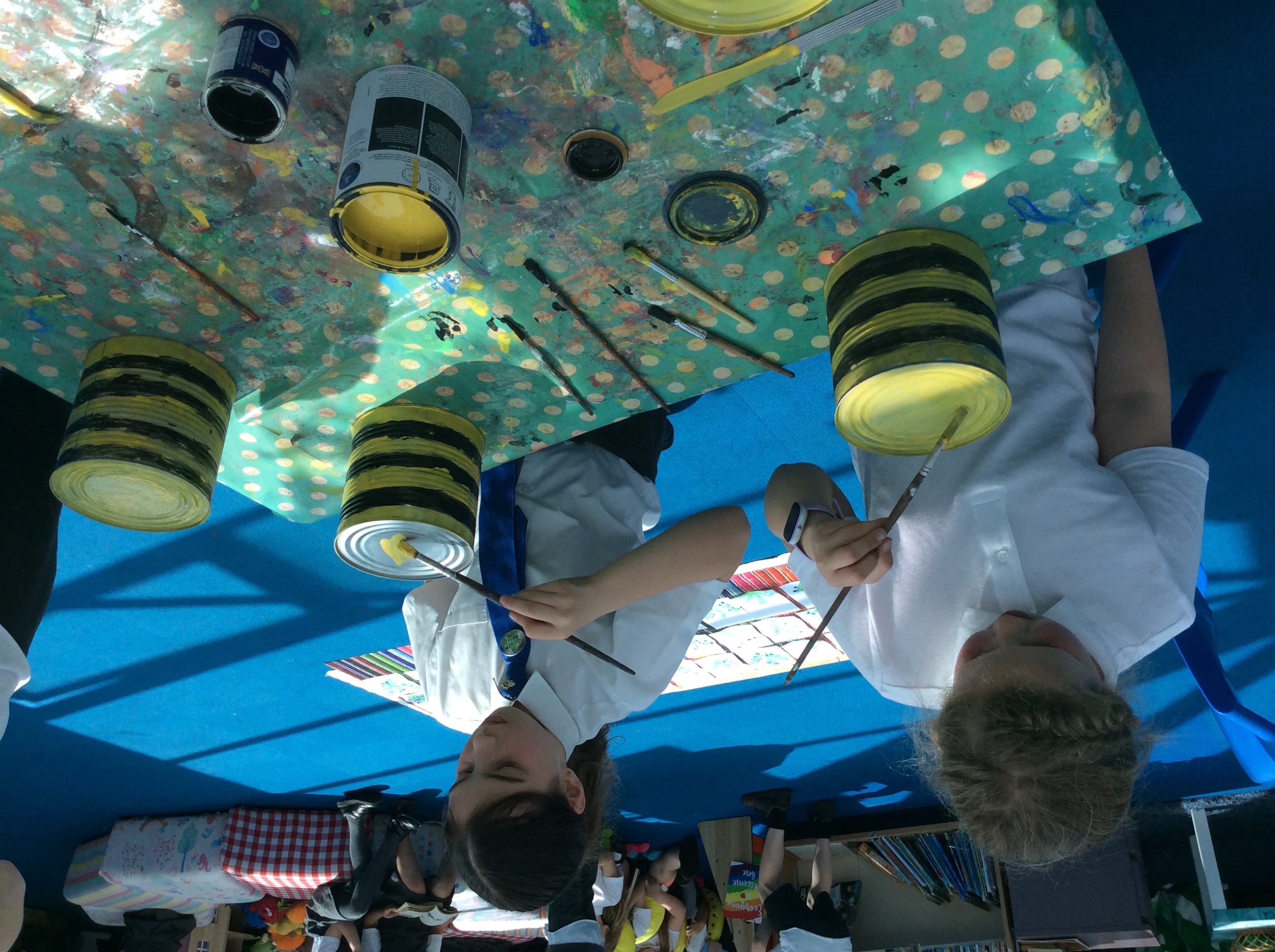 Pupils making the bees 