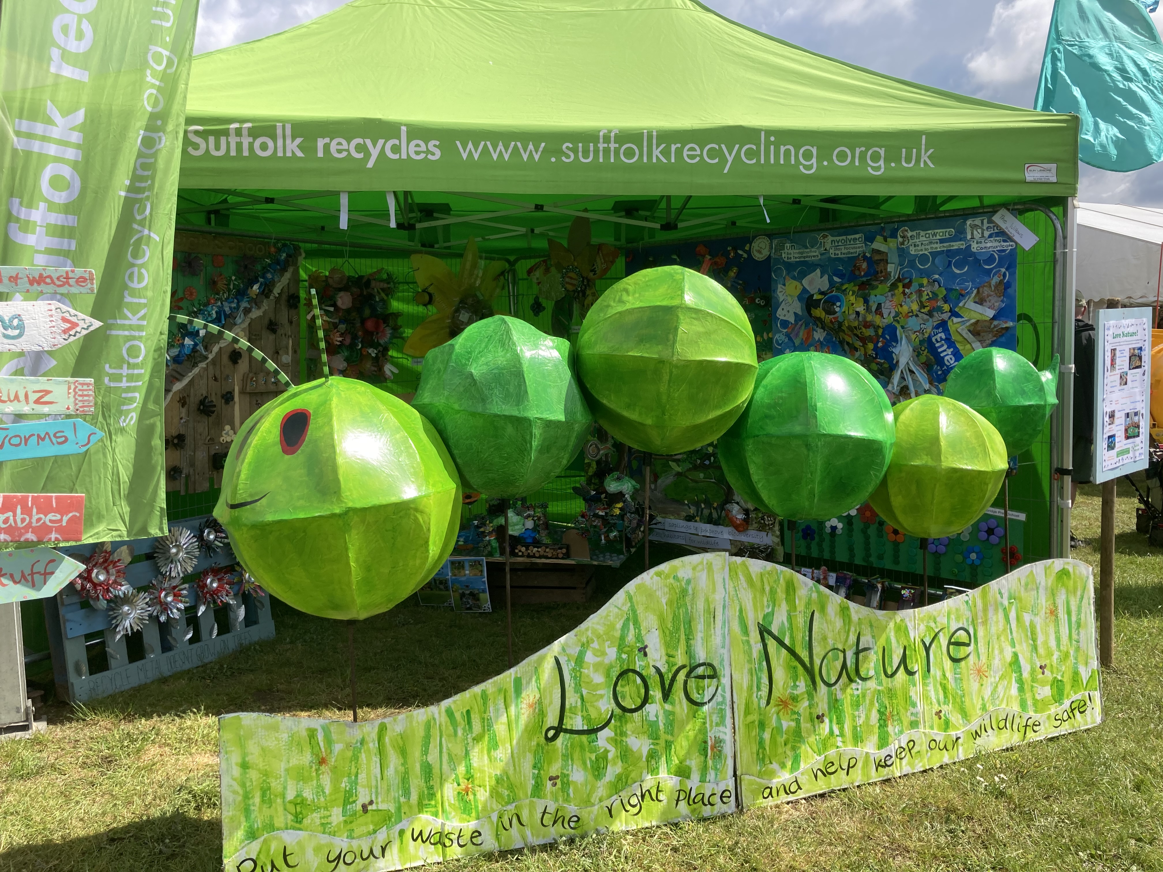 Caterpillar made from recycled materials 