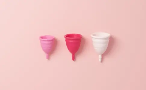 Three reusable menstrual cups