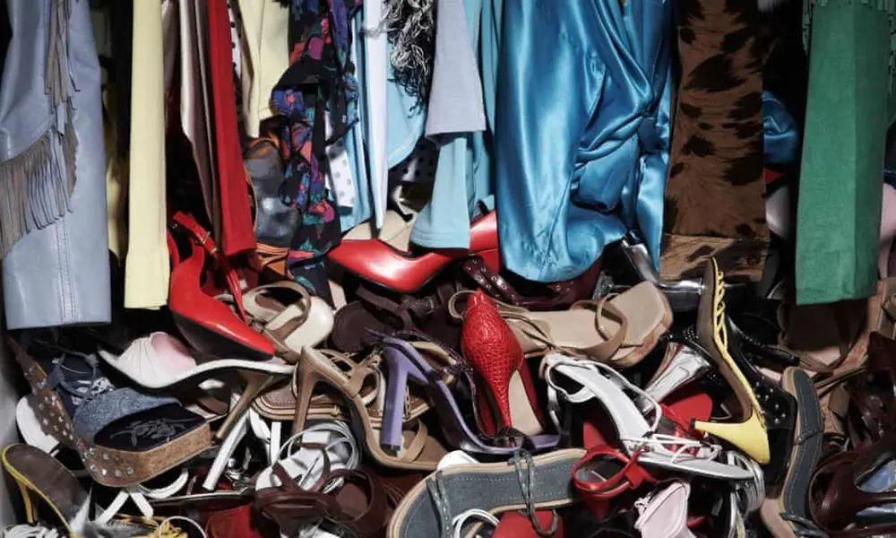 pile of clothes and high heels