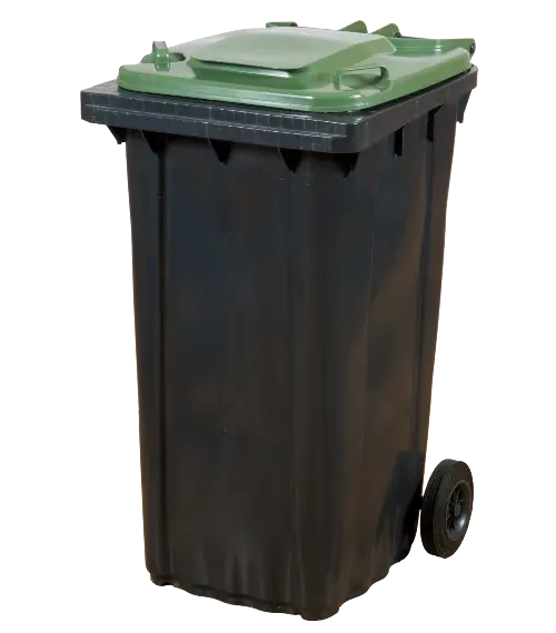 Green-lidded kerbside recycling bin
