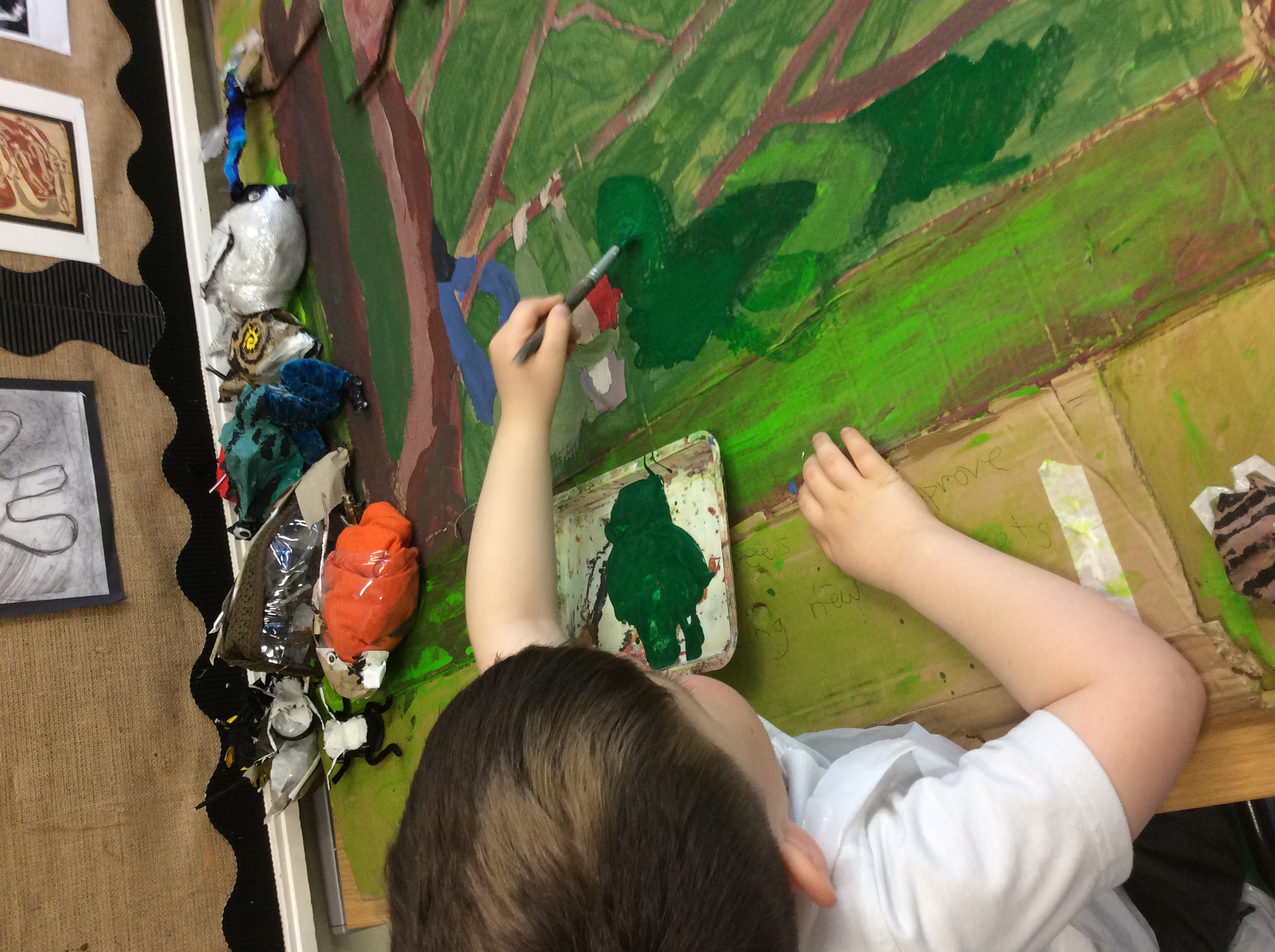 Pupil working on artwork 