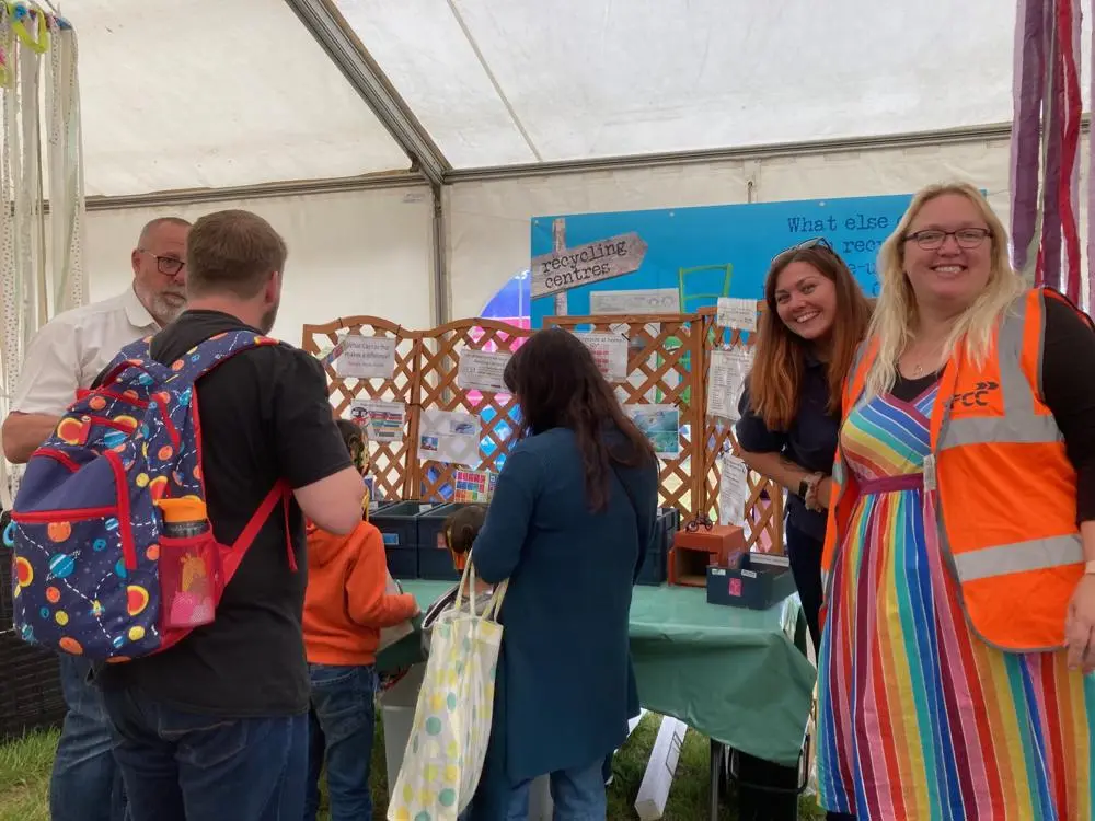 Our recycling education team talking to the public at an event.