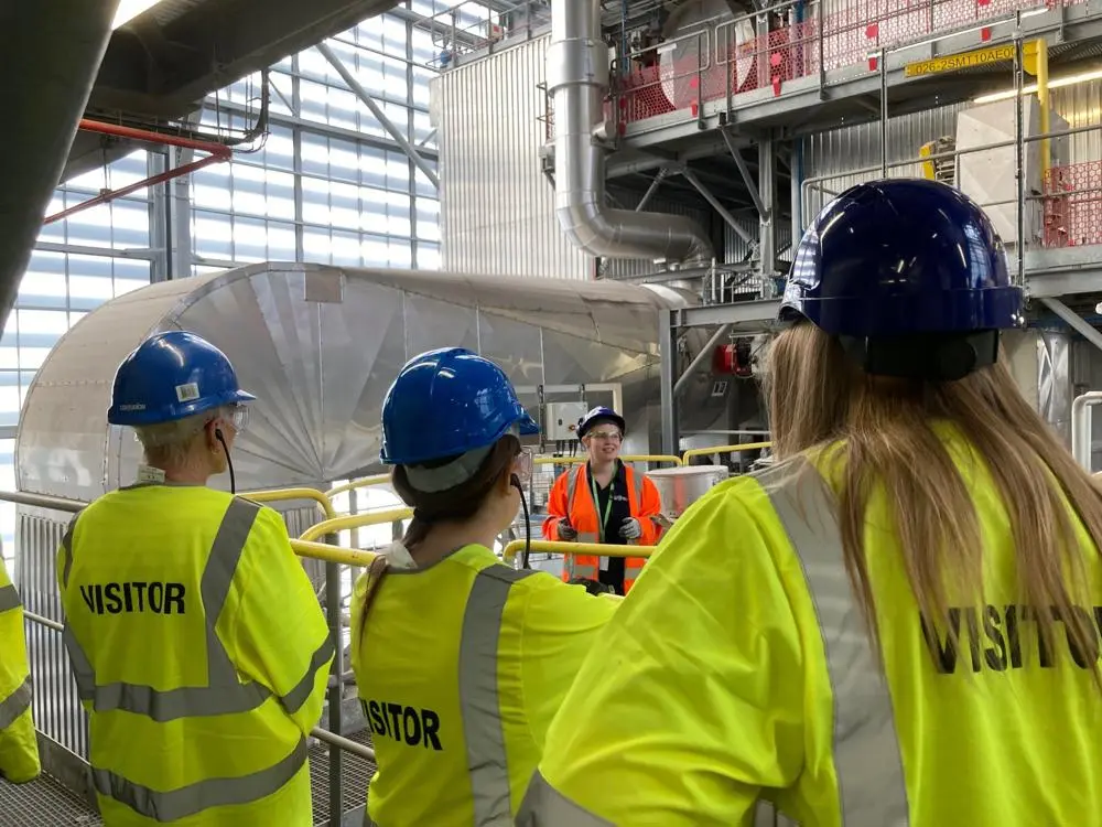 Visitors being shown around the Energy from Waste facility