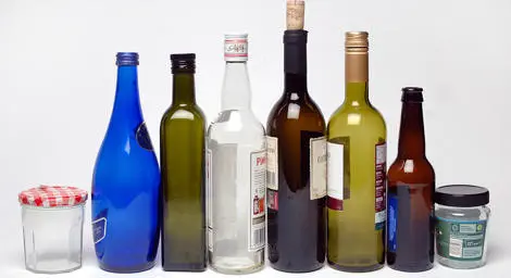 Selection of glass bottles and jars